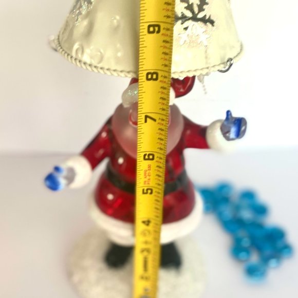 Santa Claus Candle Holder, glass and ceramic, vintage, deco, Christmas, gift - Picture 8 of 12